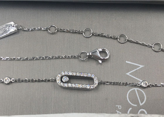 Quality Small Size 18k Gold Bracelet With Diamonds , White Gold Chain Bracelets For Ladies factory
