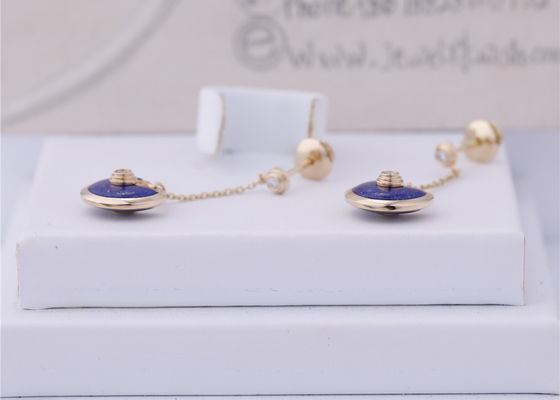 Quality Xs Model Yellow Gold Amulette De Cartier Earrings Lapis Lazuli factory
