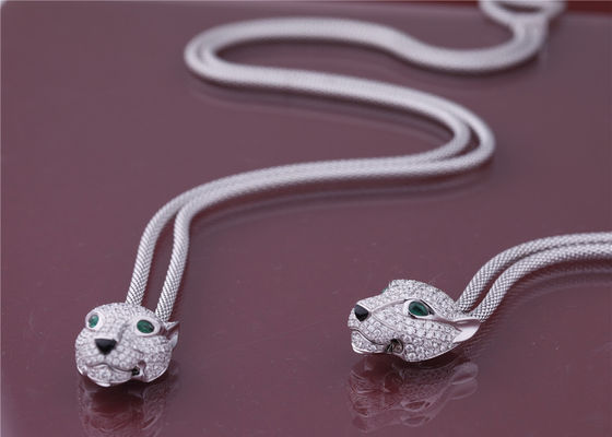 Quality PanthèRe De Cartier Necklace White Gold Diamonds Emeralds Onyx factory